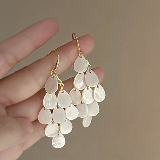 Super Fairy French Retro Shell Tassel Earrings